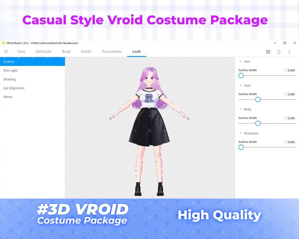 3D VRoid Outfit Pack Trendy & Chic Casualwear for VRoid Models | VRoid Clothes, VRoid Costume, VRoid Fashion