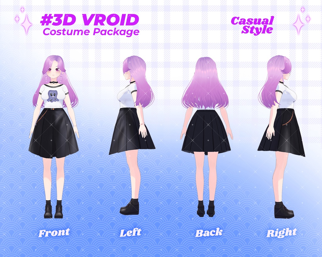 3D VRoid Outfit Pack Trendy & Chic Casualwear for VRoid Models | VRoid Clothes, VRoid Costume, VRoid Fashion