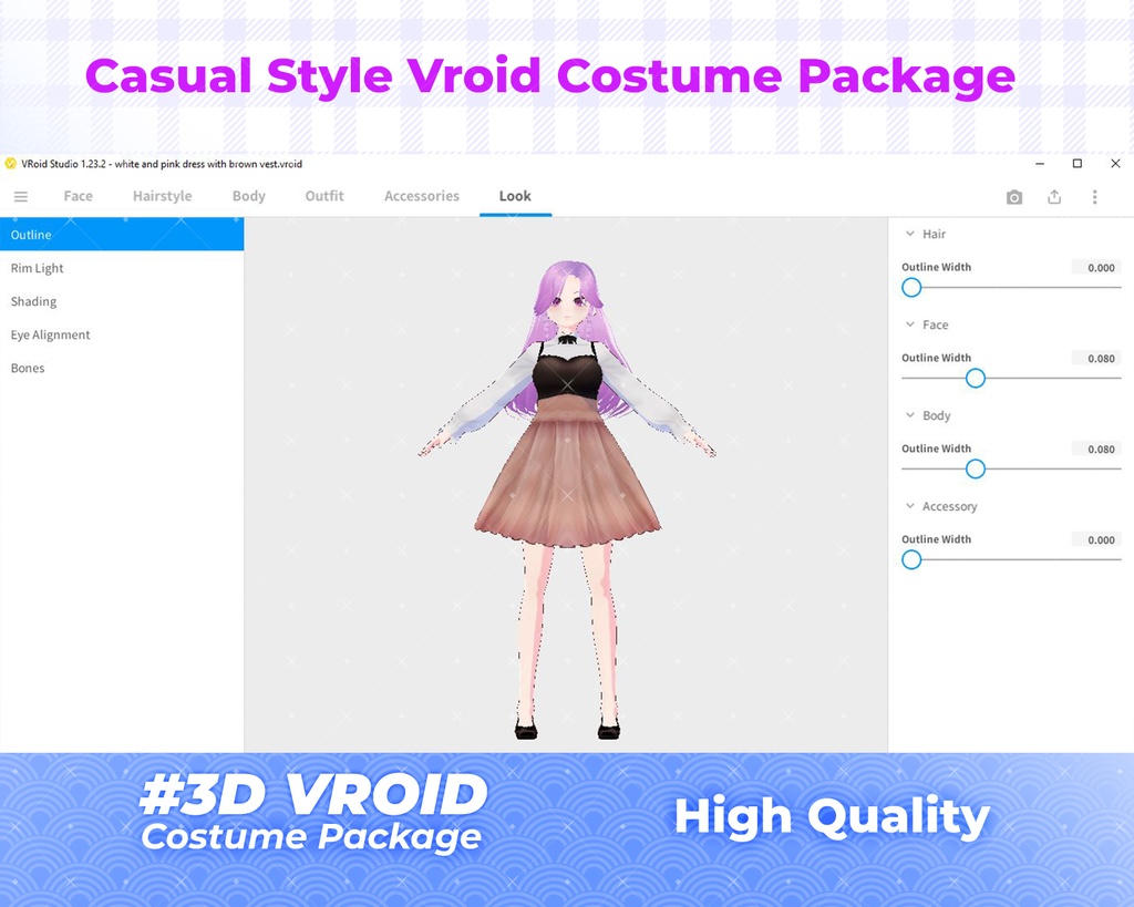 3D VRoid Outfit Pack Elegant & Minimalist Casualwear for VRoid Models | VRoid Clothes, VRoid Costume, VRoid Fashion