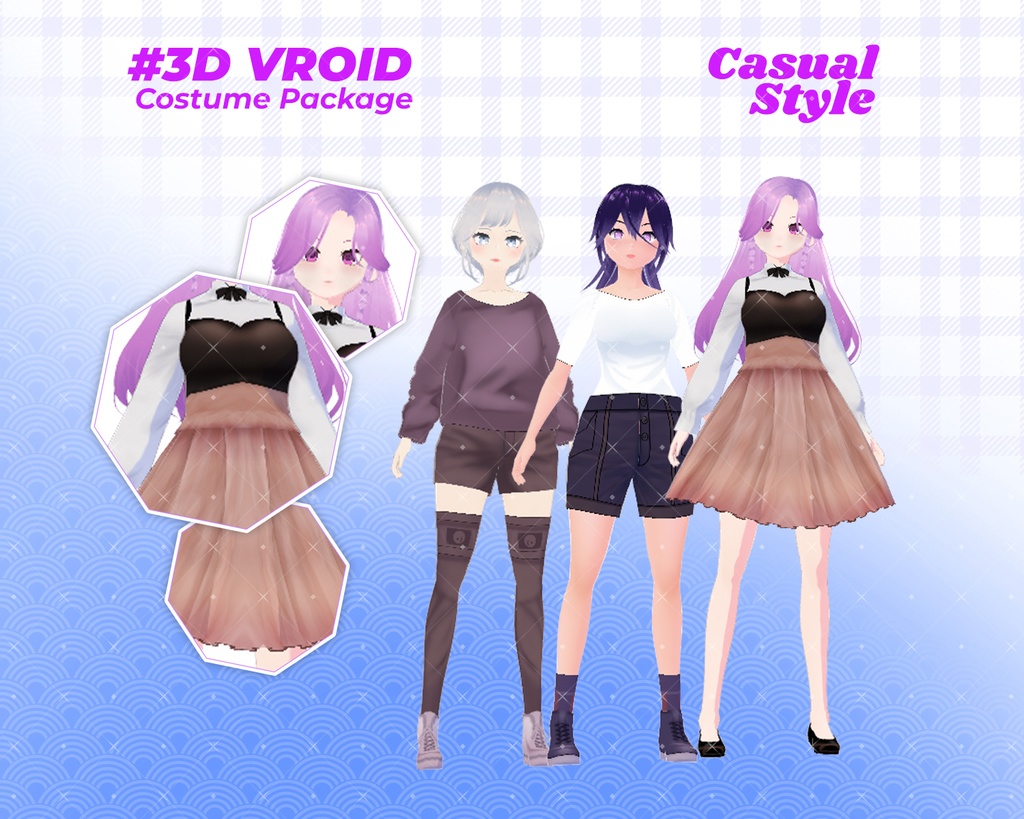 3D VRoid Outfit Pack Elegant & Minimalist Casualwear for VRoid Models | VRoid Clothes, VRoid Costume, VRoid Fashion