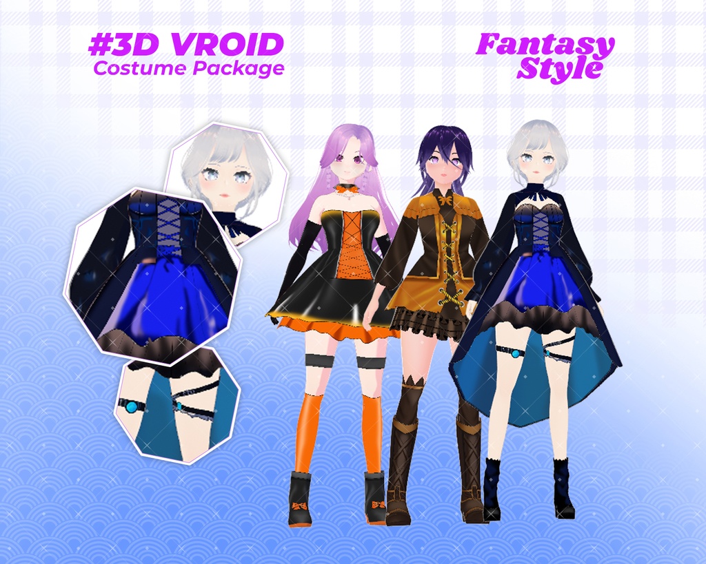 3D VRoid Outfit Pack Enchanted Fantasy Dresses for VRoid Models | VRoid Clothes, VRoid Costume, VRoid Fashion