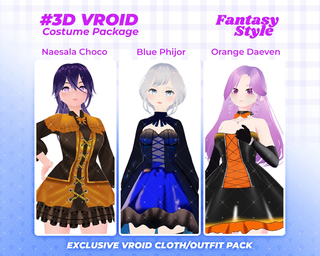 3D VRoid Outfit Pack Enchanted Fantasy Dresses for VRoid Models | VRoid Clothes, VRoid Costume, VRoid Fashion