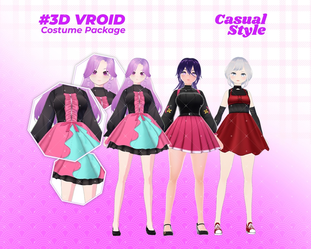 3D VRoid Outfit Pack Elegant Gothic & Lolita Dresses for VRoid Models | VRoid Clothes, VRoid Costume, VRoid Fashion