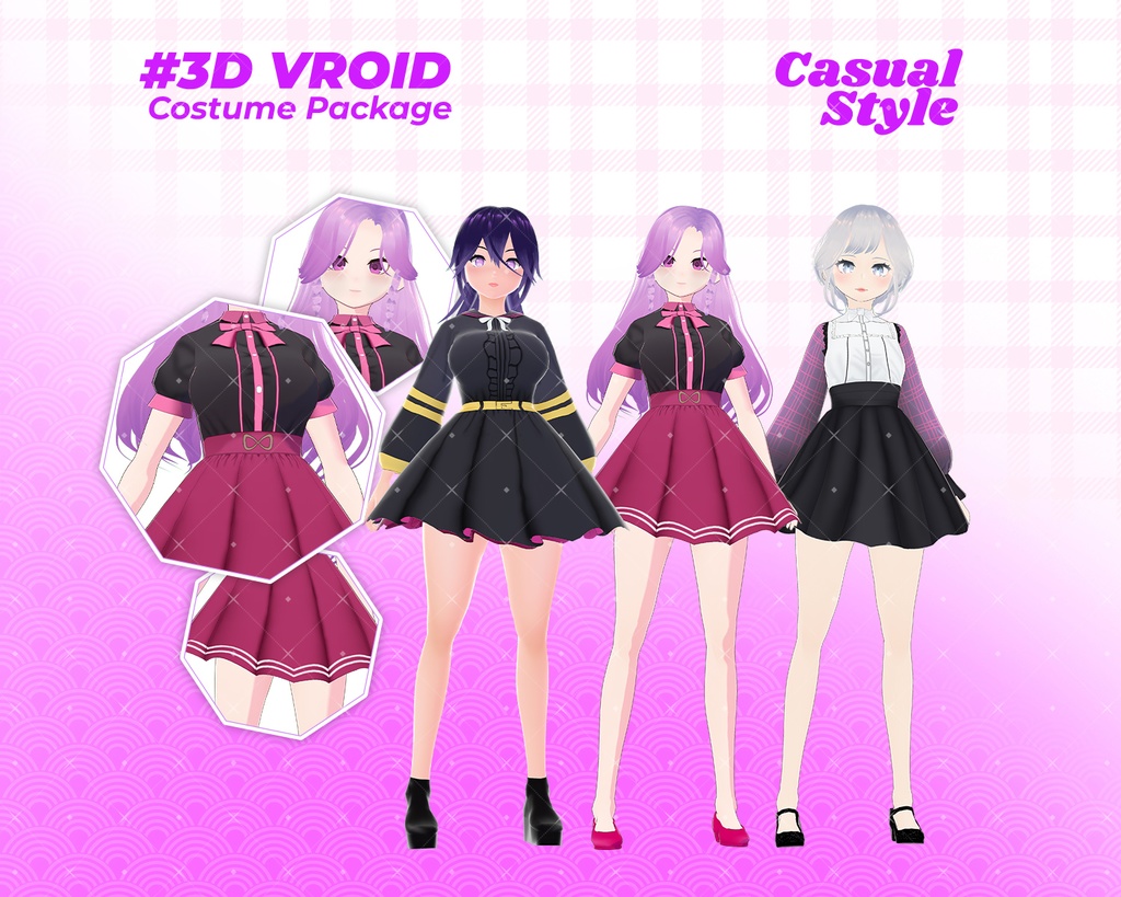 3D VRoid Outfit Pack Elegant & Stylish Lolita Dresses for VRoid Models | VRoid Clothes, VRoid Costume, VRoid Fashion