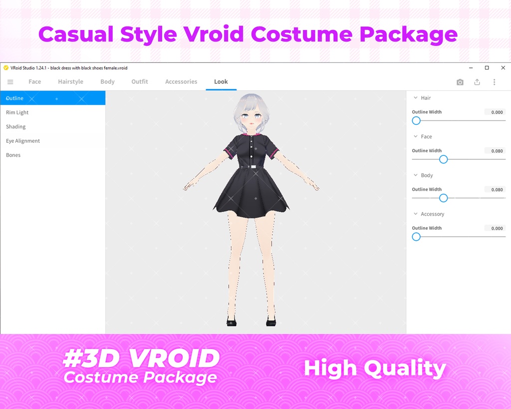 3D VRoid Outfit Pack Chic & Modern Black Dresses for VRoid Models | VRoid Clothes, VRoid Costume, VRoid Fashion
