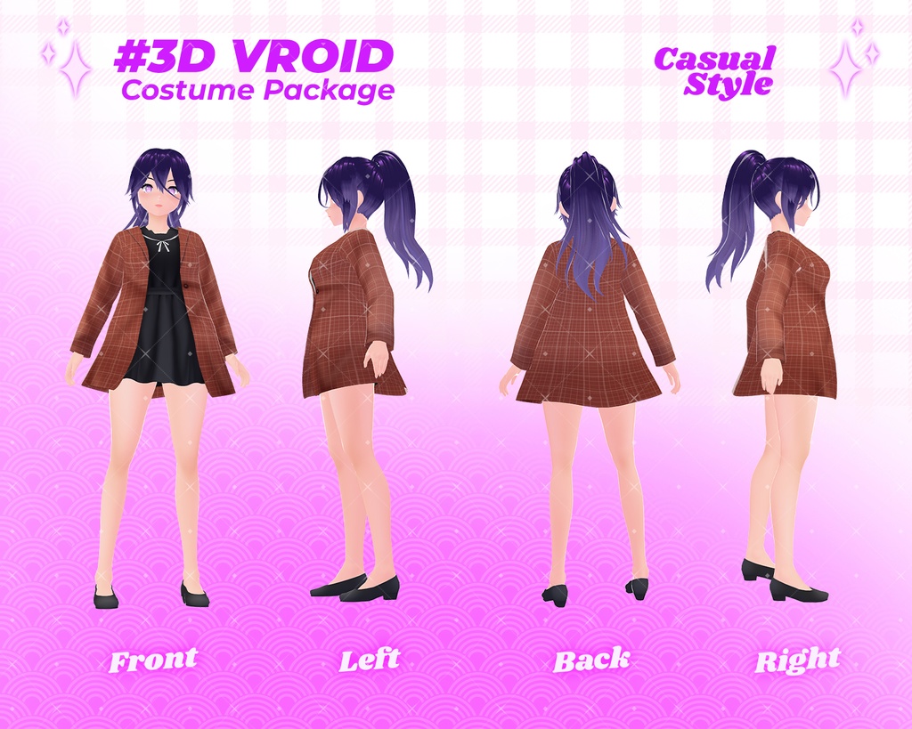 3D VRoid Outfit Pack Chic & Modern Black Dresses for VRoid Models | VRoid Clothes, VRoid Costume, VRoid Fashion