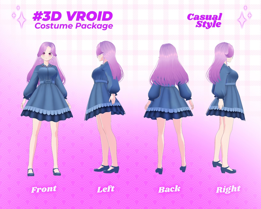 3D VRoid Outfit Pack Graceful & Elegant Dresses for VRoid Models | VRoid Clothes, VRoid Costume, VRoid Fashion