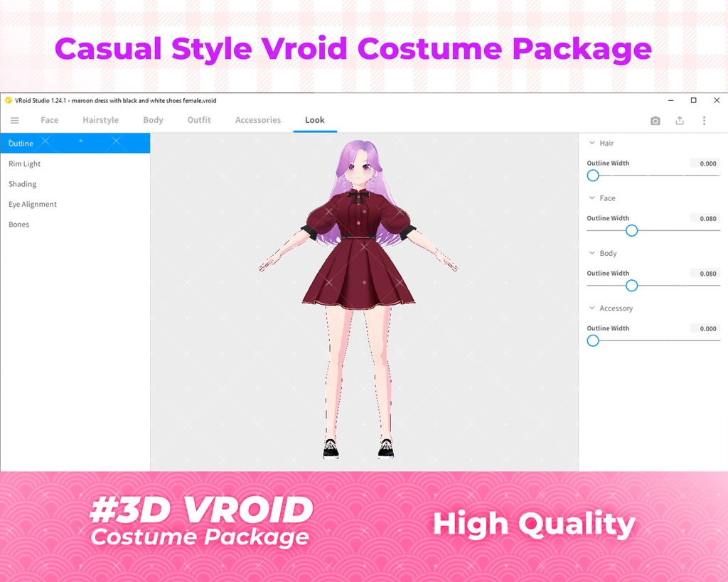 3D VRoid Outfit Pack Classic & Chic Dresses for VRoid Models | VRoid Clothes, VRoid Costume, VRoid Fashion