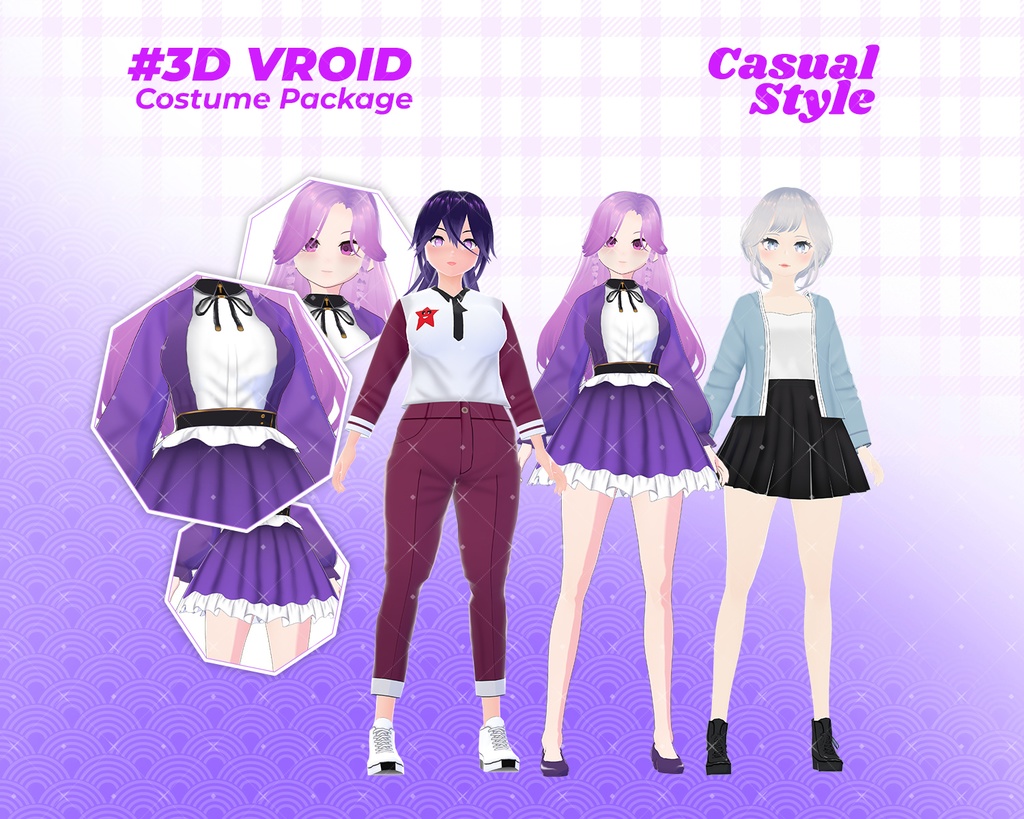 3D VRoid Outfit Pack Stylish & Elegant Uniforms for VRoid Models | VRoid Clothes, VRoid Costume, VRoid Fashion