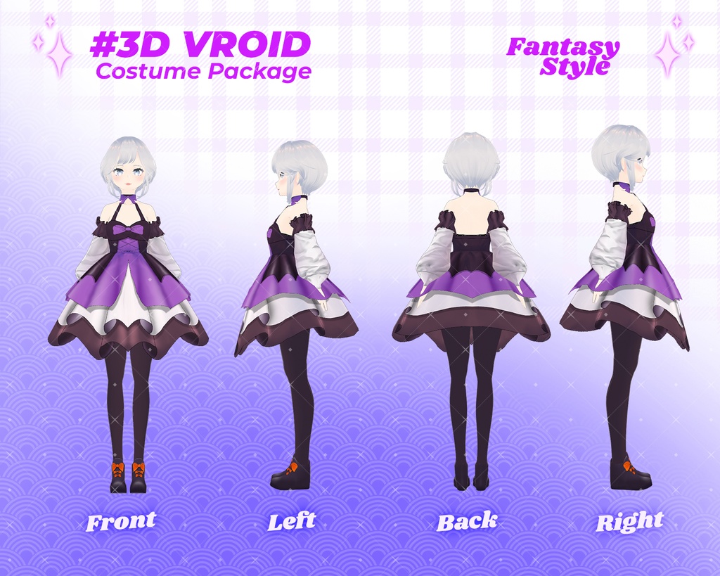 3D VRoid Outfit Pack Elegant & Fantasy-Themed Dresses for VRoid Models | VRoid Clothes, VRoid Costume, VRoid Fashion