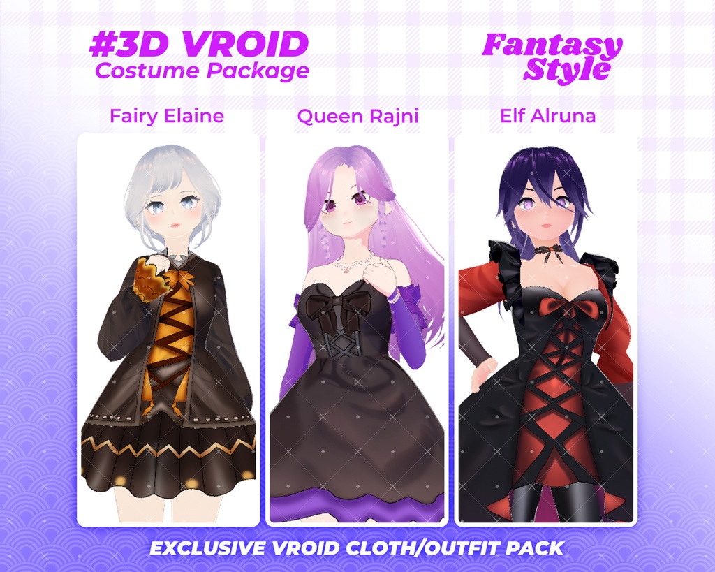 3D VRoid Outfit Pack Fantasy & Enchanted Dresses for VRoid Models | VRoid Clothes, VRoid Costume, VRoid Fashion