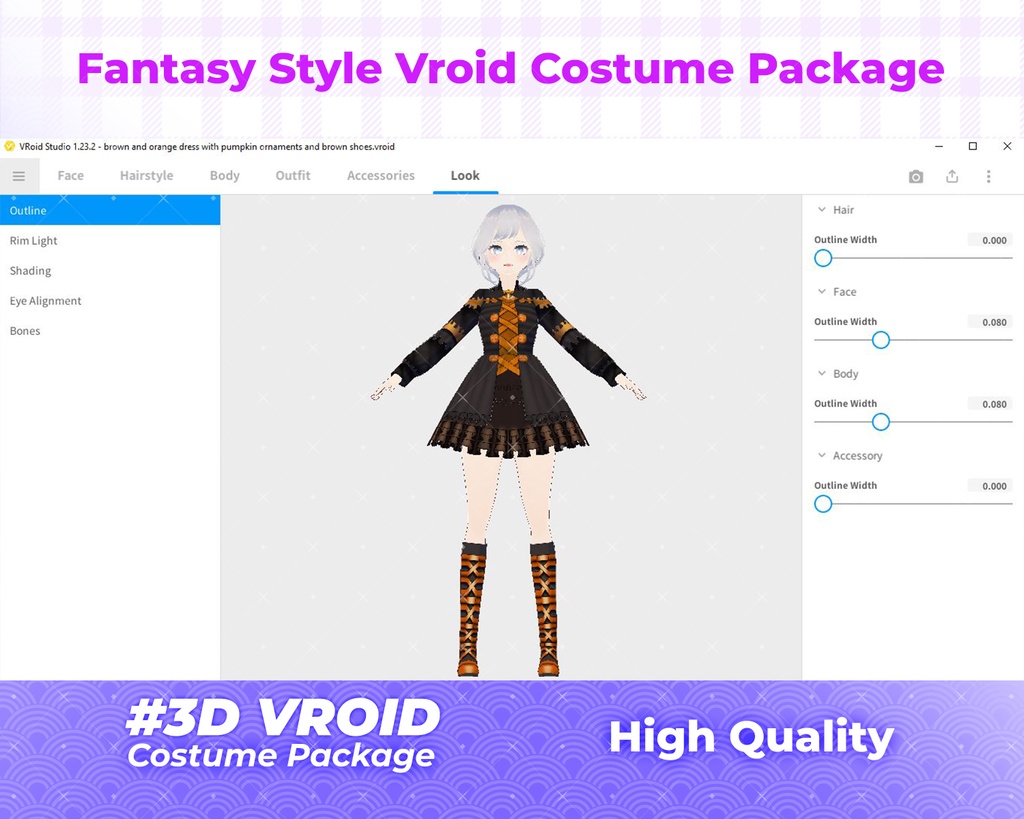 3D VRoid Outfit Pack Halloween & Fantasy-Inspired Dresses for VRoid Models | VRoid Clothes, VRoid Costume, VRoid Fashion