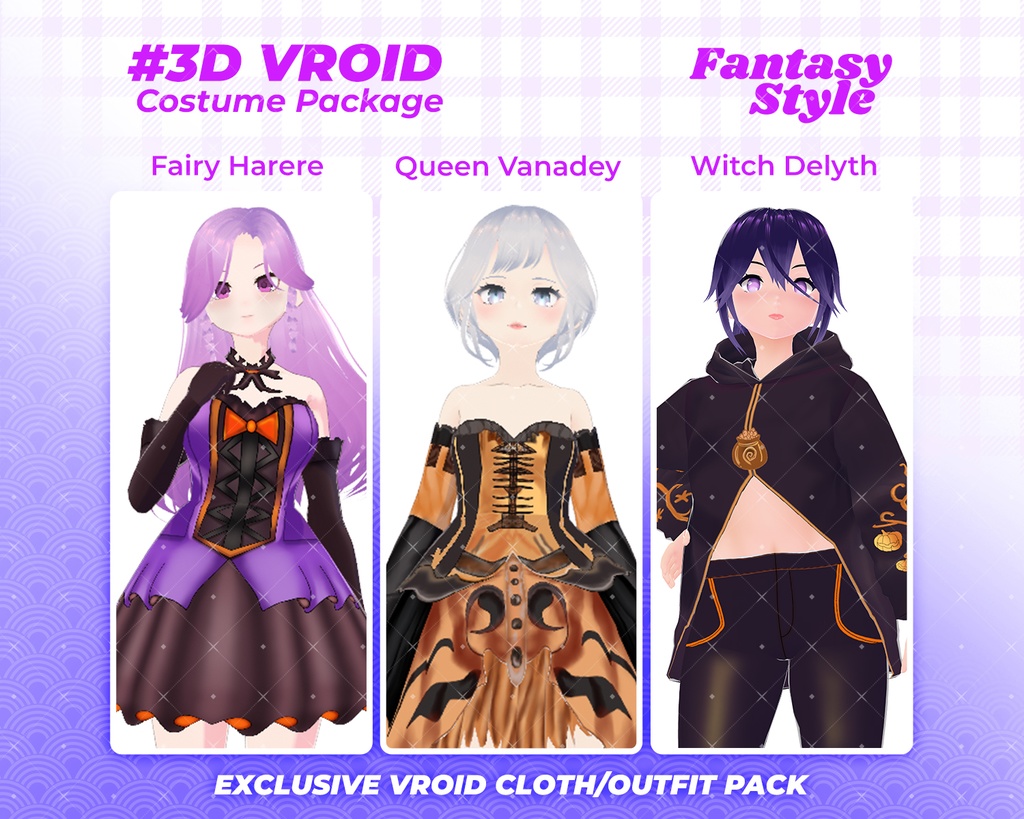 3D VRoid Outfit Pack Spooky & Enchanted Halloween Costumes for VRoid Models | VRoid Clothes, VRoid Costume, VRoid Fashion