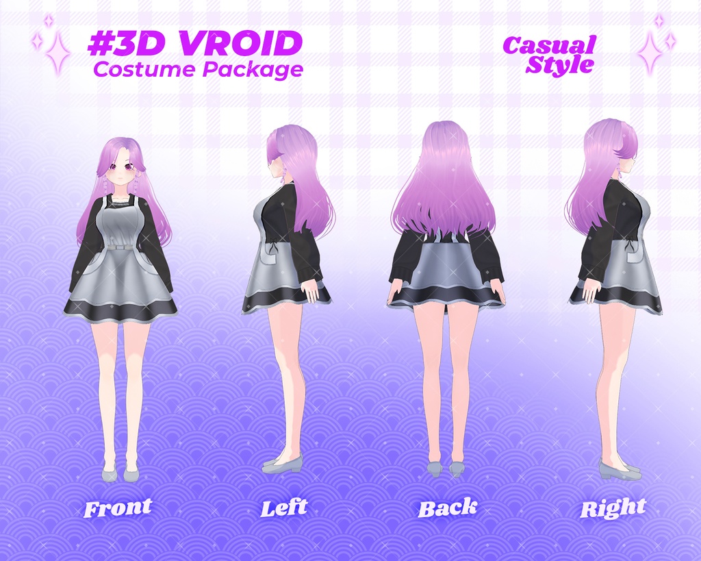 3D VRoid Outfit Pack Elegant & Soft Pastel Fashion for VRoid Models | VRoid Clothes, VRoid Costume, VRoid Fashion