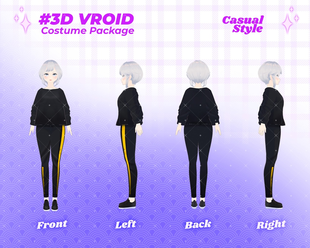 3D VRoid Outfit Pack Cozy & Cute Casual Fashion for VRoid Models | VRoid Clothes, VRoid Costume, VRoid Fashion