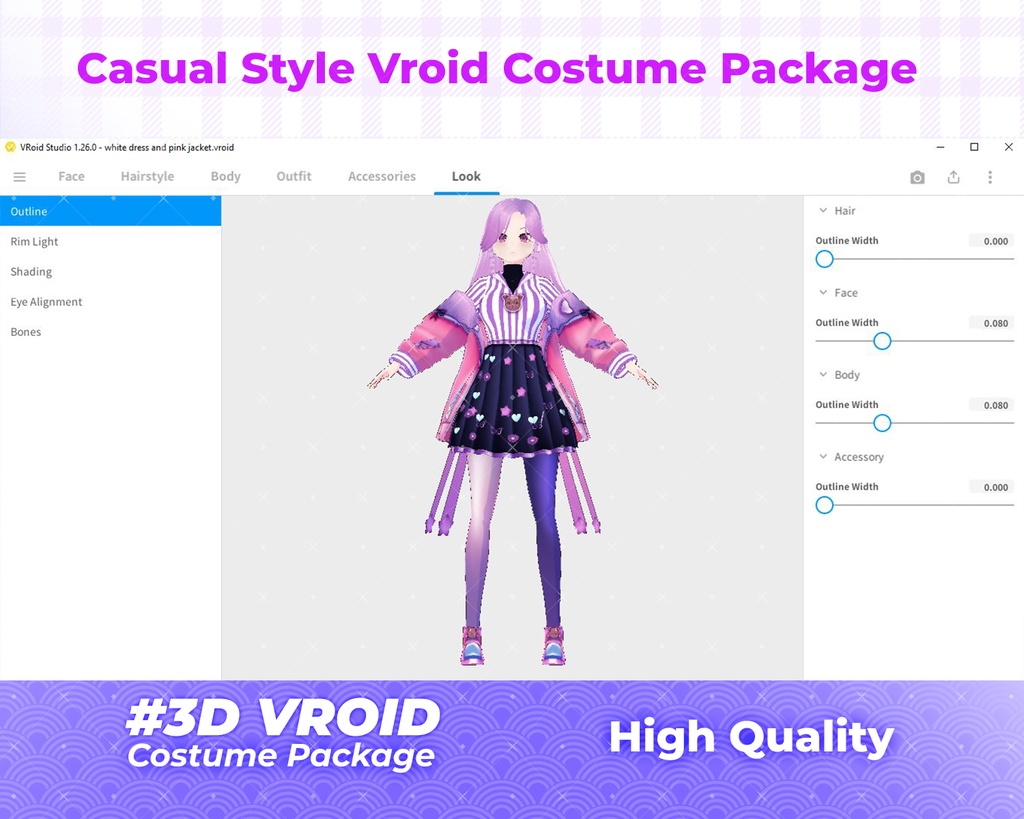 3D VRoid Outfit Pack Trendy & Kawaii Pastel Fashion for VRoid Models | VRoid Clothes, VRoid Costume, VRoid Fashion