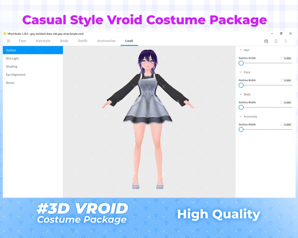 3D VRoid Outfit Pack Cute & Elegant Casual Fashion for VRoid Models | VRoid Clothes, VRoid Costume, VRoid Fashion