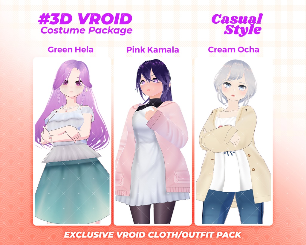 3D VRoid Outfit Pack Soft & Cozy Casual Wear for VRoid Models | VRoid Clothes, VRoid Costume, VRoid Fashion