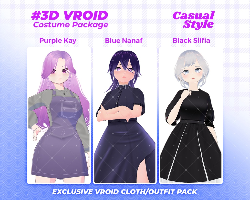 3D VRoid Outfit Pack Minimalist & Chic Dark Casual Wear for VRoid Models | VRoid Clothes, VRoid Costume, VRoid Fashion