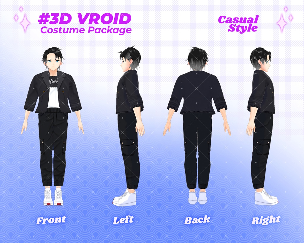 3D VRoid Outfit Pack Sleek & Sporty Tactical Wear for VRoid Models | VRoid Clothes, VRoid Costume, VRoid Fashion