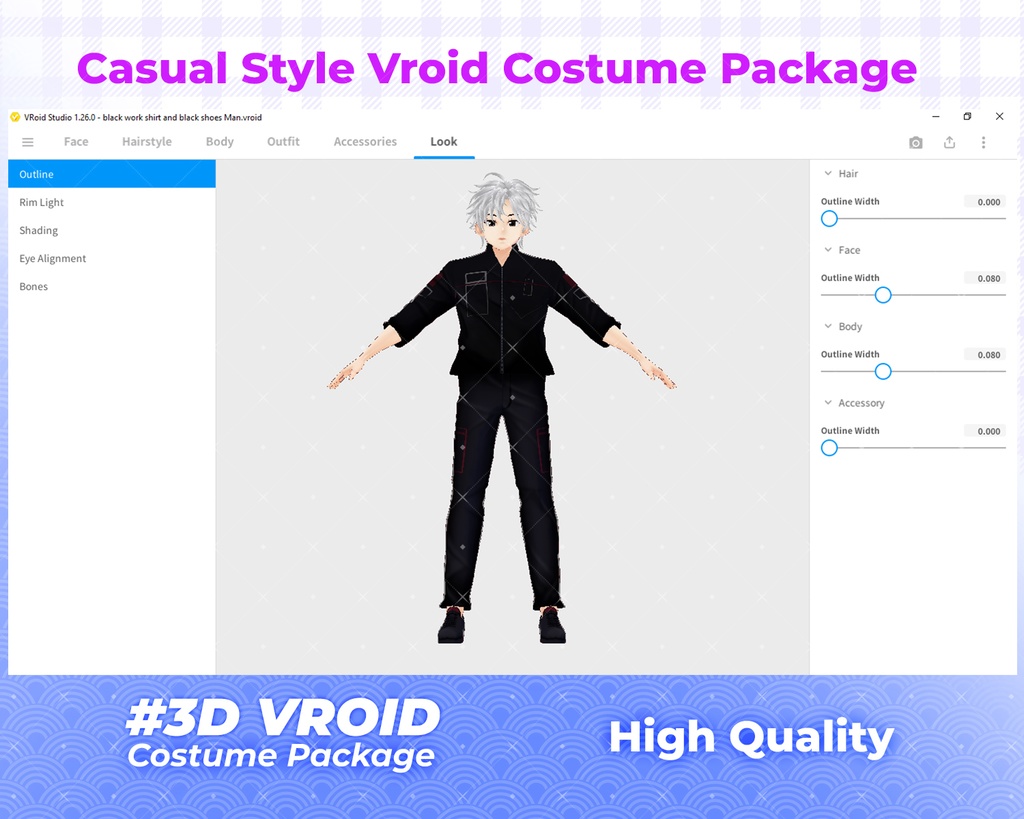 3D VRoid Outfit Pack Sleek & Sporty Tactical Wear for VRoid Models | VRoid Clothes, VRoid Costume, VRoid Fashion