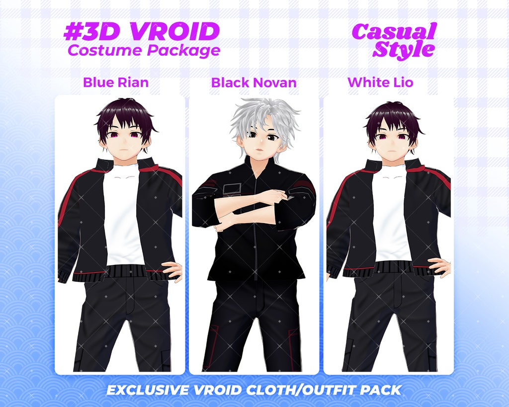 3D VRoid Outfit Pack Sleek & Sporty Tactical Wear for VRoid Models | VRoid Clothes, VRoid Costume, VRoid Fashion