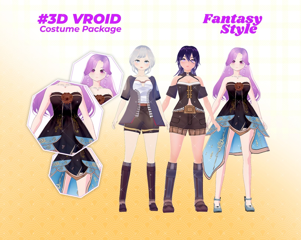 3D VRoid Outfit Pack Adventurer & Fantasy Warrior Clothes for VRoid Models | VRoid Clothes, VRoid Costume, VRoid Fashion