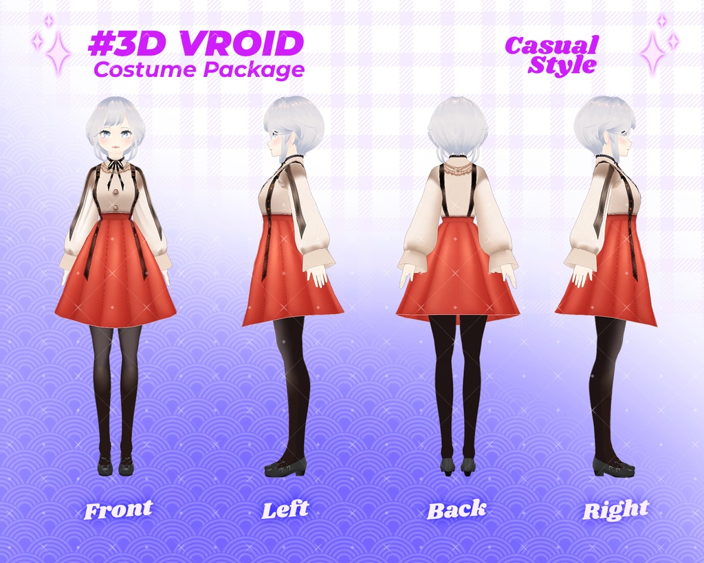 3D VRoid Outfit Pack Cozy & Modern Casual Clothes for VRoid Models | VRoid Clothes, VRoid Costume, VRoid Fashion