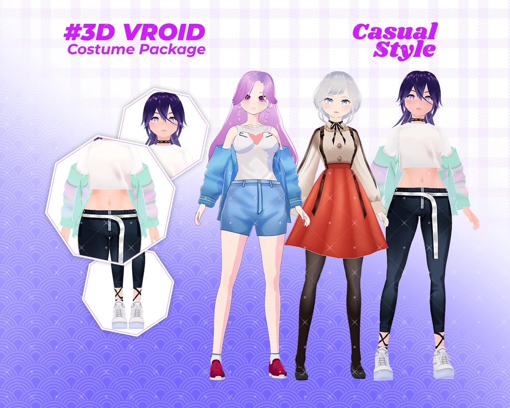 3D VRoid Outfit Pack Cozy & Modern Casual Clothes for VRoid Models | VRoid Clothes, VRoid Costume, VRoid Fashion
