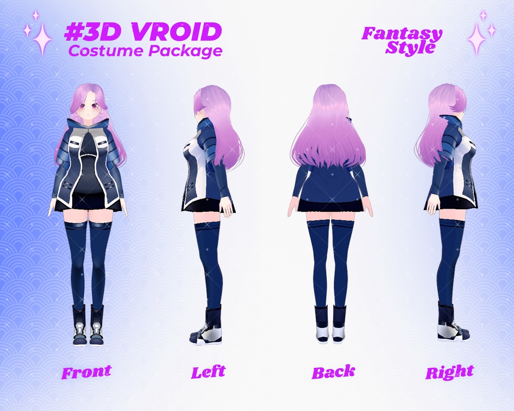 3D VRoid Outfit Pack Futuristic & Fantasy-Themed Costumes for VRoid Models | VRoid Clothes, VRoid Costume, VRoid Fashion