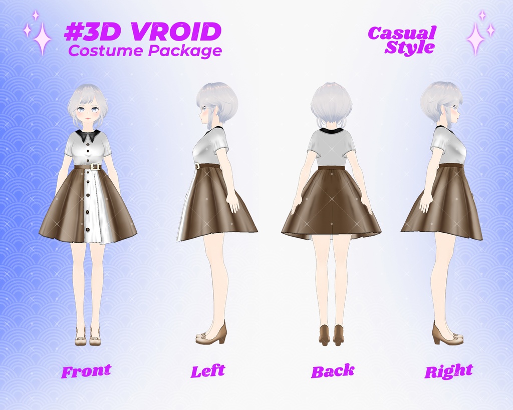 3D VRoid Outfit Pack Classic & Vintage Casual Fashion for VRoid Models | VRoid Clothes, VRoid Costume, VRoid Fashion