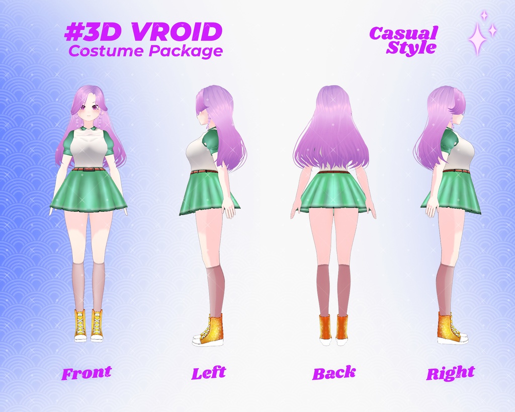 3D VRoid Outfit Pack Elegant & Charming Casual Dresses for VRoid Models | VRoid Clothes, VRoid Costume, VRoid Fashion