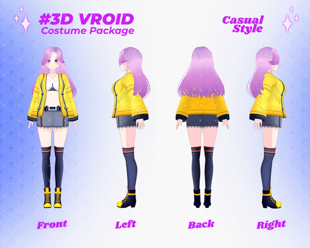 3D VRoid Outfit Pack Trendy & Cozy Casual Jackets for VRoid Models | VRoid Clothes, VRoid Costume, VRoid Fashion