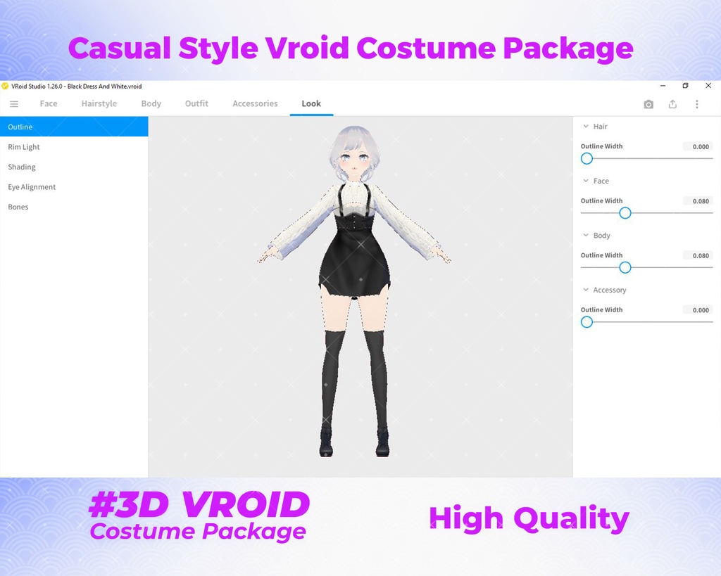 3D VRoid Outfit Pack Dark Chic & Gothic Fashion for VRoid Models | VRoid Clothes, VRoid Costume, VRoid Fashion