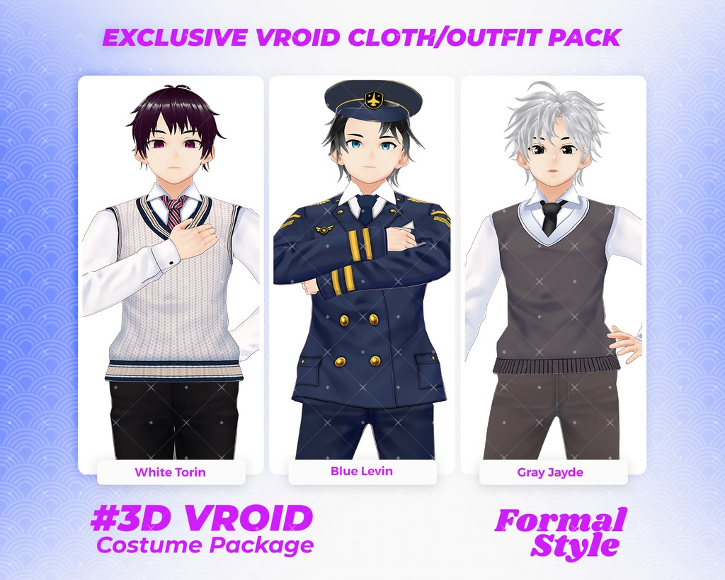 3D VRoid Outfit Pack Elegant & Professional Formal Wear for VRoid Models | VRoid Clothes, VRoid Costume, VRoid Fashion