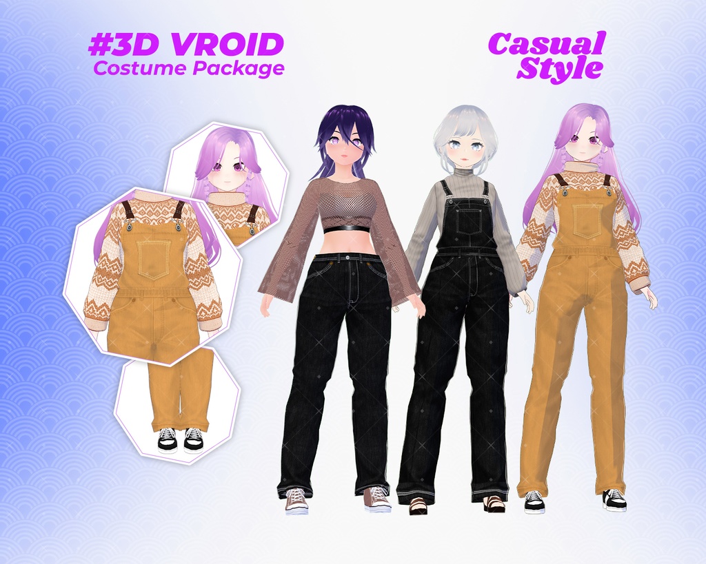3D VRoid Outfit Pack Cozy & Chic Casual Wear for VRoid Models | VRoid Clothes, VRoid Costume, VRoid Fashion