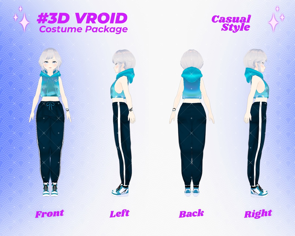 3D VRoid Casual Outfit Pack Edgy, Sporty & Cute Dress Style for VRoid Models | VRoid Clothes, VRoid Costume, VRoid Fashion