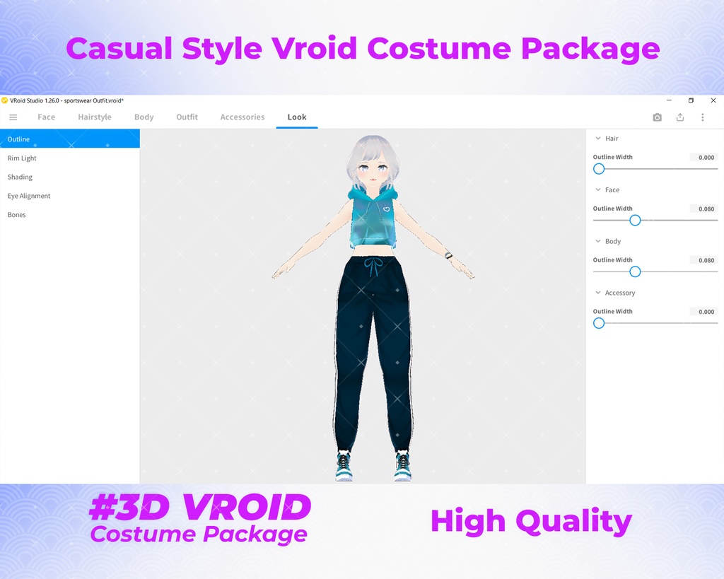 3D VRoid Casual Outfit Pack Edgy, Sporty & Cute Dress Style for VRoid Models | VRoid Clothes, VRoid Costume, VRoid Fashion