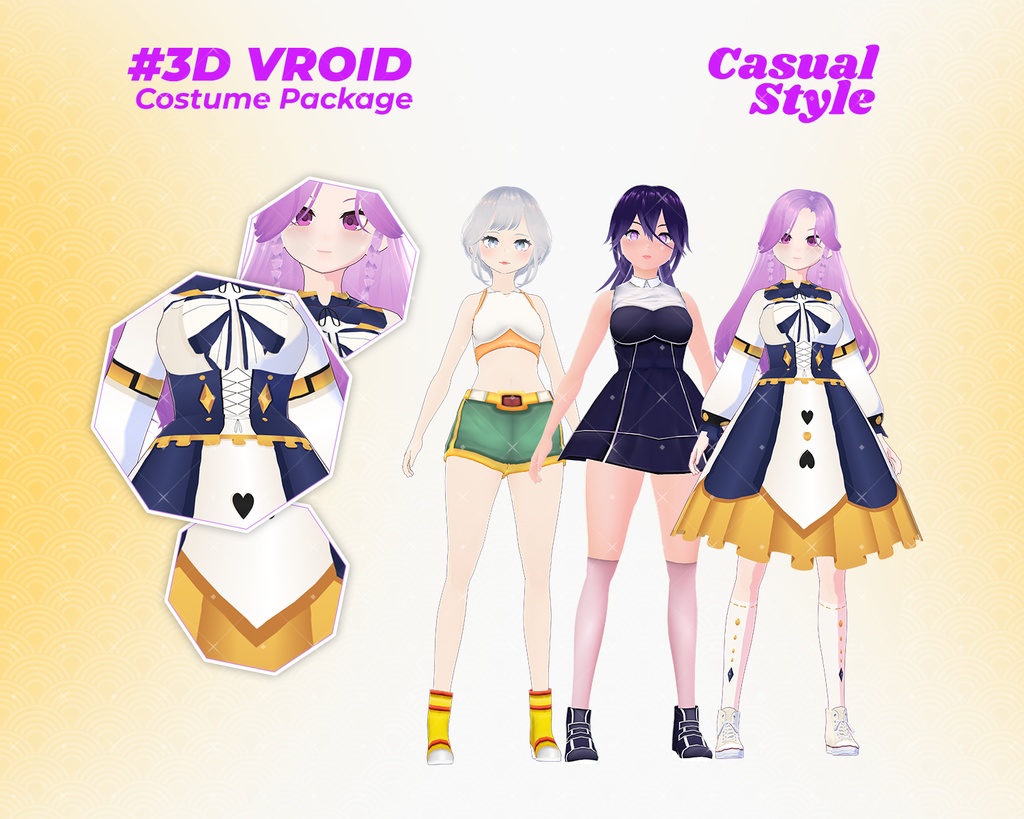 3D VRoid Casual & Elegant Dress Outfit Pack Modern Anime Style for VRoid Models | VRoid Clothes, VRoid Costume, VRoid Fashion