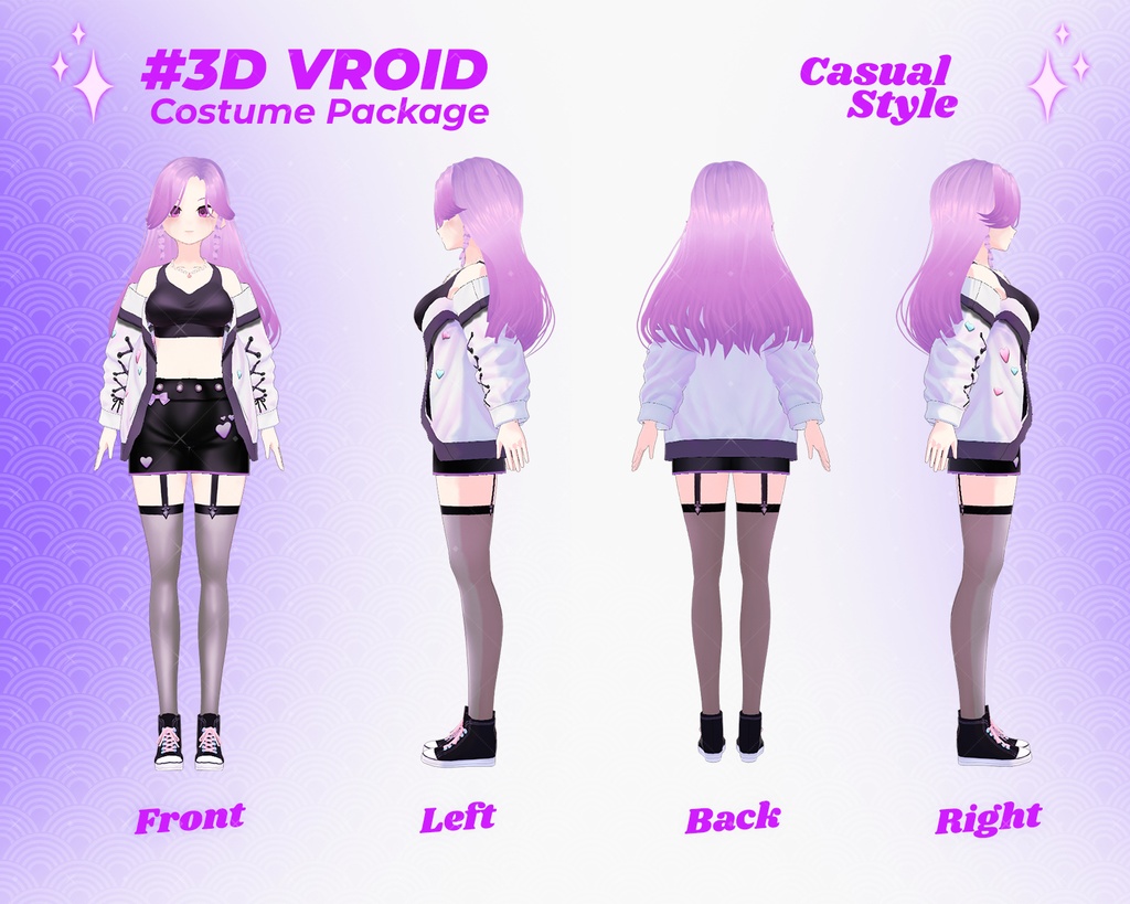 3D VRoid Outfit Pack Vibrant & Cute Casual Wear for VRoid Models | VRoid Clothes, VRoid Costume, VRoid Fashion