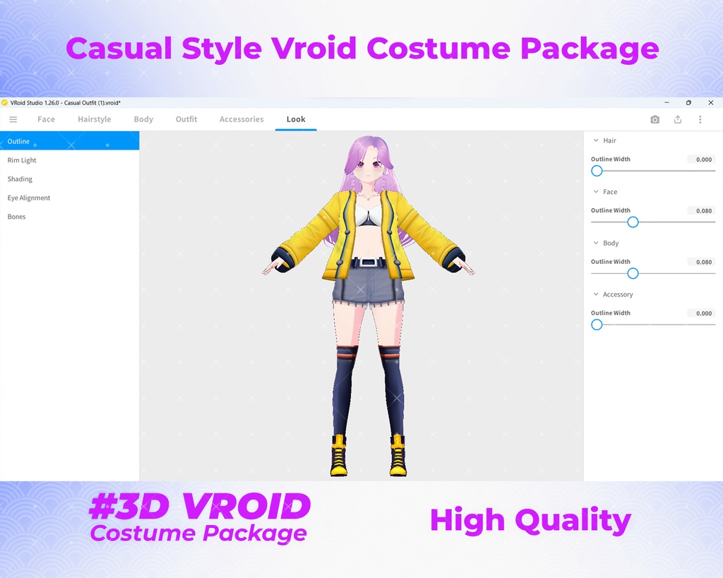 3D VRoid Outfit Pack Cool & Youthful Casual Looks for VRoid Models | VRoid Clothes, VRoid Costume, VRoid Fashion
