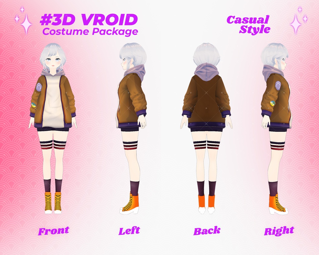 3D VRoid Outfit Pack Urban Street & Stylish Casual Looks for VRoid Models | VRoid Hoodies, VRoid Dress, VRoid Streetwear