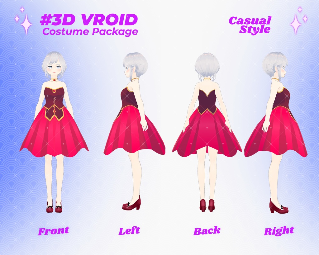 3D VRoid Outfit Pack Bold & Elegant Casual Looks for VRoid Models | VRoid Clothes, VRoid Costume, VRoid Fashion