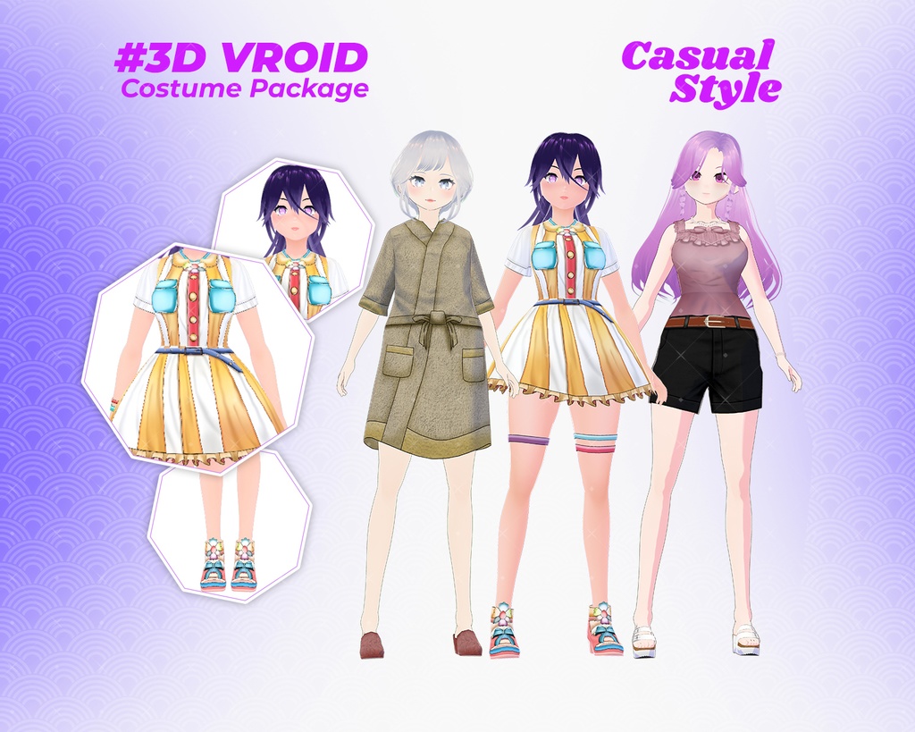3D VRoid Outfit Pack Cozy, Colorful & Chic Casual Clothing for VRoid Avatars | VRoid Clothes, VRoid Costume, VRoid Fashion
