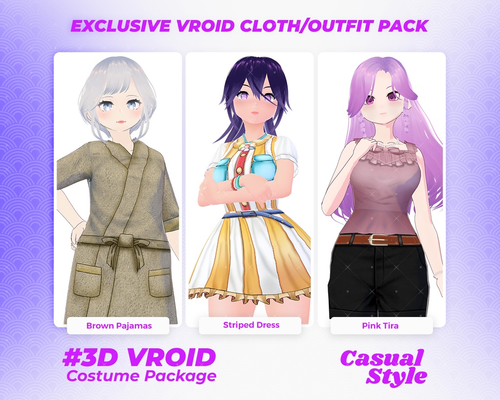 3D VRoid Outfit Pack Cozy, Colorful & Chic Casual Clothing for VRoid Avatars | VRoid Clothes, VRoid Costume, VRoid Fashion