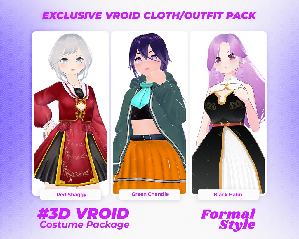 3D VRoid Outfit Pack Regal & Modern Formal Wear for VRoid Models | VRoid Clothes, VRoid Costume, VRoid Fashion
