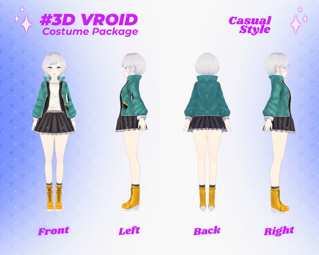 3D VRoid Outfit Pack Trendy & Youthful Casual Wear for VRoid Models | VRoid Clothes, VRoid Costume, VRoid Fashion