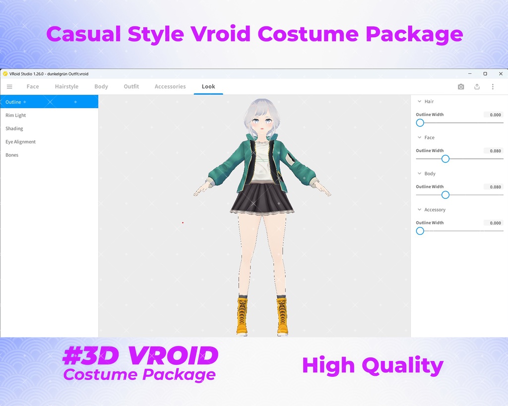3D VRoid Outfit Pack Trendy & Youthful Casual Wear for VRoid Models | VRoid Clothes, VRoid Costume, VRoid Fashion
