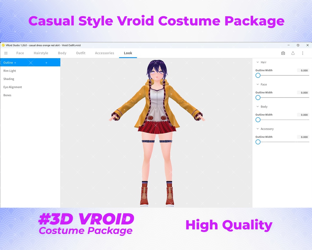 3D VRoid Outfit Pack Playful & Smart Casual School-Inspired Clothes for VRoid Models | VRoid Clothes, VRoid Costume, VRoid Fashion