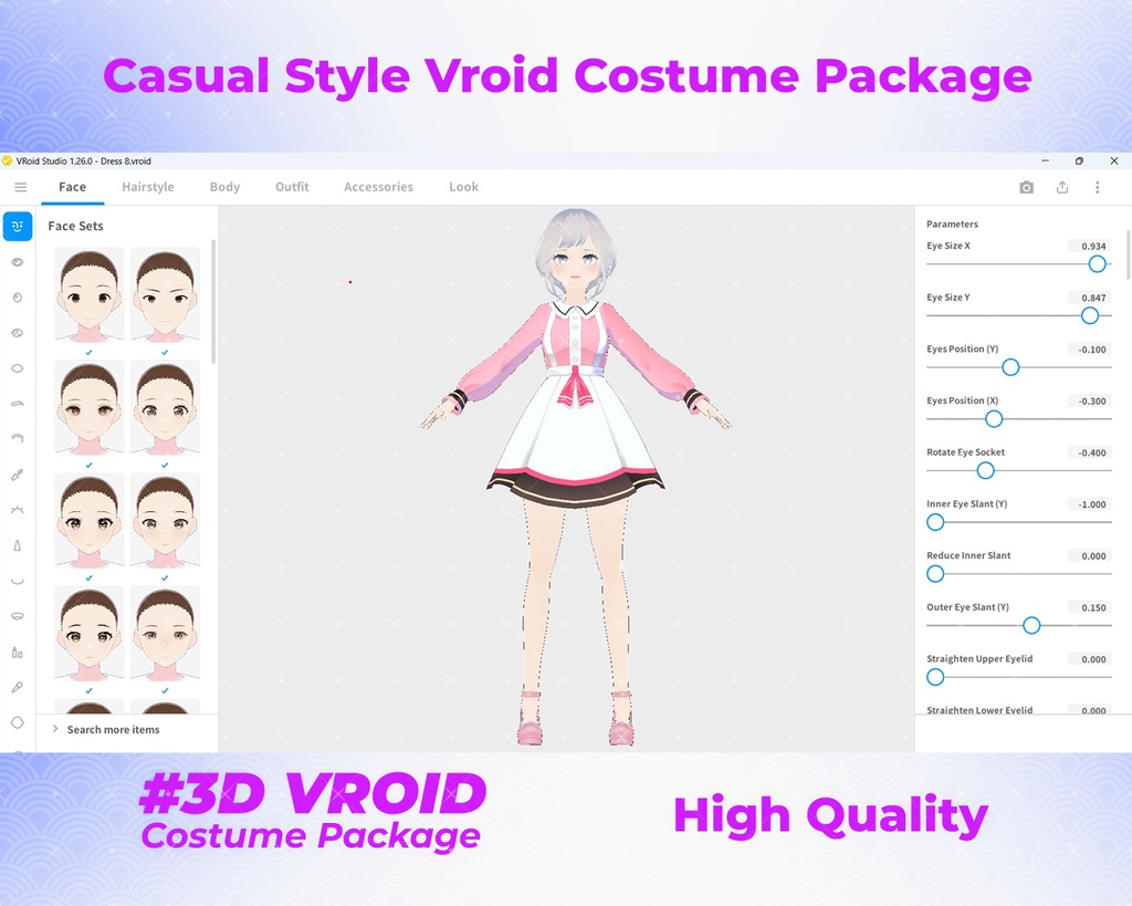 3D VRoid Outfit Pack Sweet & Vintage Casual Outfits with Kimono Touch for VRoid Models | VRoid Clothes, VRoid Costume, VRoid Fashion